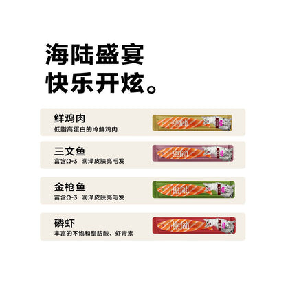 Maifudi Cat Snacks Kiss Mouth Fish Cat Bar Gift Box 100 Bottles of Wet Food Short Adult Cat Snacks Full Box image 4