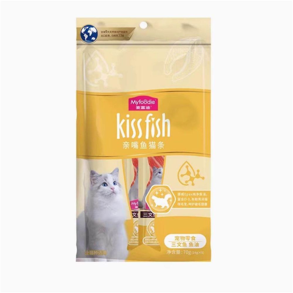 【麥富迪 Maifudi】親嘴魚系列貓條禮盒 100 支裝｜超大容量桶裝鮮肉濕食，英短/成貓幼貓補水營養獎勵，高適口性舔舔樂