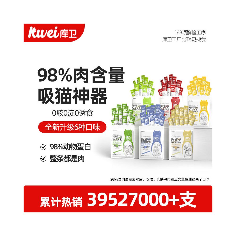 Kuwei Cat Strips for Nutritional Weight Gain Hair Cheeks and Kittens 100 Full Box Canned Snacks for Kittens Authentic Fish Oil image 5