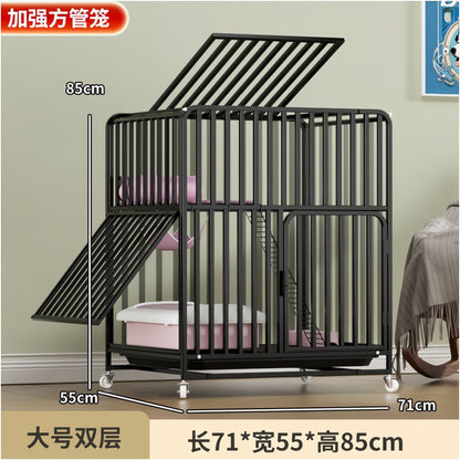 【方管加粗】超大空間貓籠別墅｜自帶一體式貓砂盆不佔位，雙層室內家用豪華貓籠，免安裝感大容量活動空間（不晃動、好清潔）