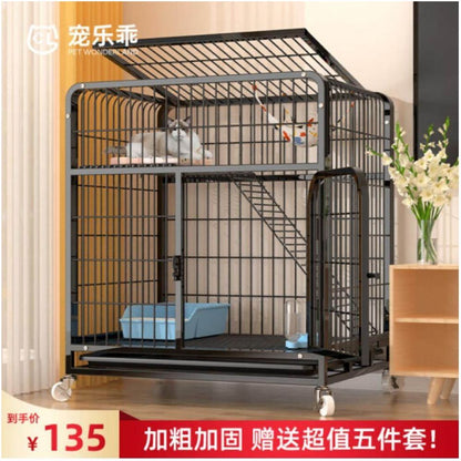 【寵樂萌 Pet Fun Cute】四層超大空間貓籠｜抽屜式底盤易清潔，多功能室內大容量貓別墅，成貓幼貓跳台加厚貓窩