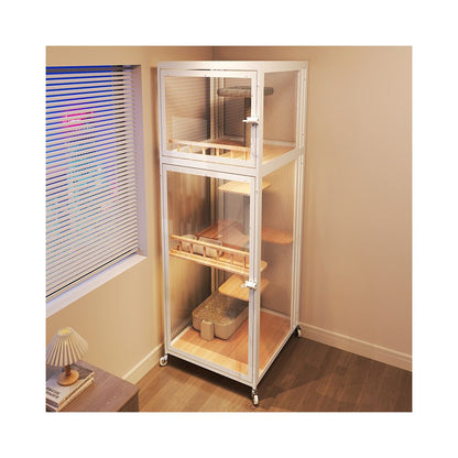 Non occupied cat cage integrated cat house cat villa cabinet with toilet cat house cat nest all season universal small apartment solid wood image 1