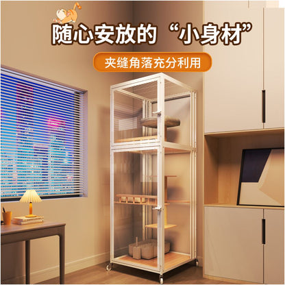 Non occupied cat cage integrated cat house cat villa cabinet with toilet cat house cat nest all season universal small apartment solid wood image 3