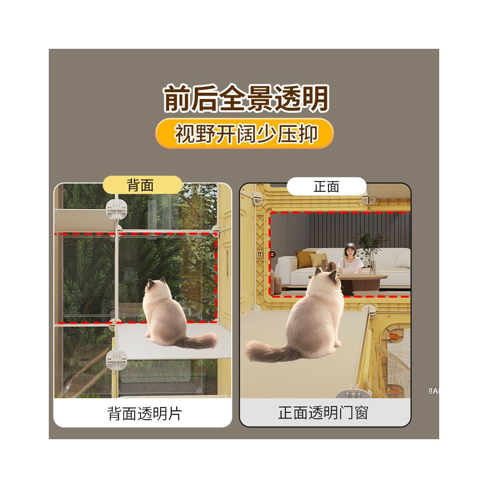 Cat Villa Home Indoor with Toilet Integrated Cat Cage Large Free Space New Cat Cage Cat House Cat House image 3