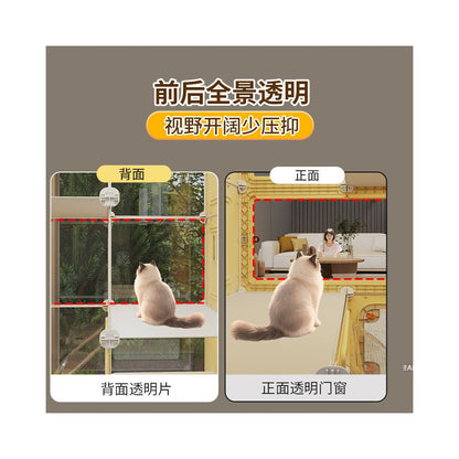 Cat Villa Home Indoor with Toilet Integrated Cat Cage Large Free Space New Cat Cage Cat House Cat House image 3