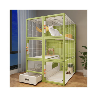 Cat Cage Cat Villa with Toilet Integrated Home Large Indoor Free Space Cat Nest Cat House Cat Cabinet Transparent image 0