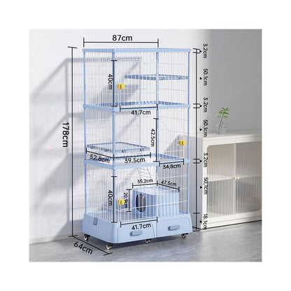 【Wink Honey】豪華一體化貓別墅｜自帶隱藏式貓砂盆，室內家用超大空間貓櫃，多功能實木質感貓屋