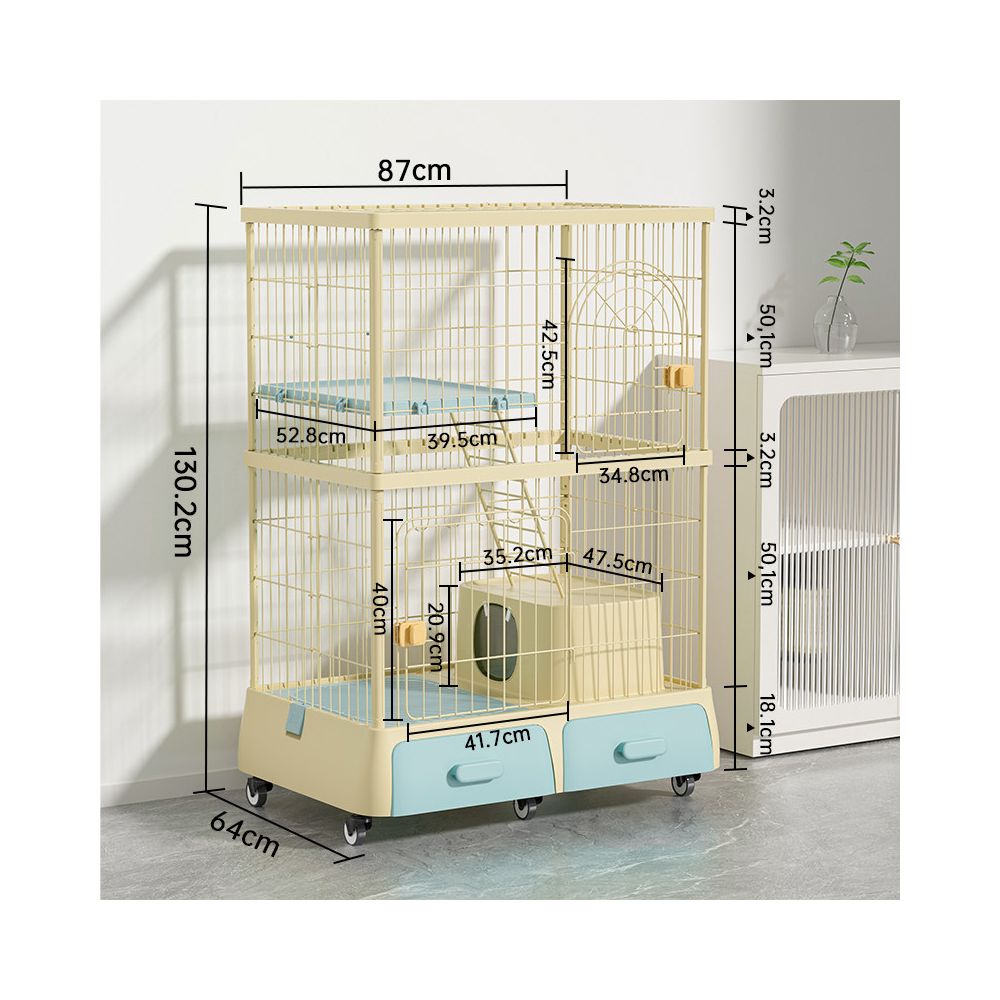 【Wink Honey】豪華一體化貓別墅｜自帶隱藏式貓砂盆，室內家用超大空間貓櫃，多功能實木質感貓屋