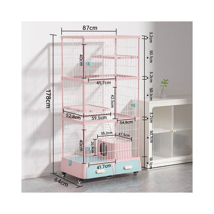 【Wink Honey】豪華一體化貓別墅｜自帶隱藏式貓砂盆，室內家用超大空間貓櫃，多功能實木質感貓屋