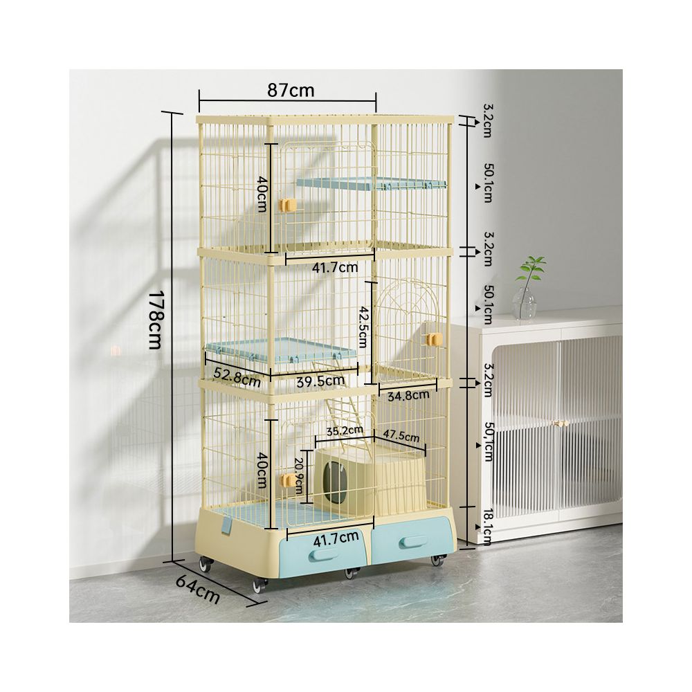 【Wink Honey】豪華一體化貓別墅｜自帶隱藏式貓砂盆，室內家用超大空間貓櫃，多功能實木質感貓屋