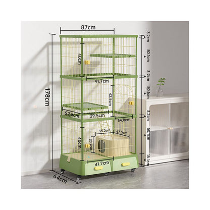 【Wink Honey】豪華一體化貓別墅｜自帶隱藏式貓砂盆，室內家用超大空間貓櫃，多功能實木質感貓屋