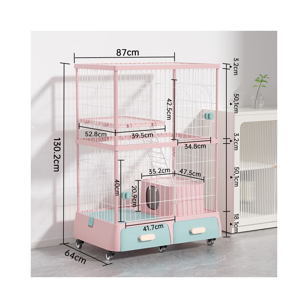 【Wink Honey】豪華一體化貓別墅｜自帶隱藏式貓砂盆，室內家用超大空間貓櫃，多功能實木質感貓屋