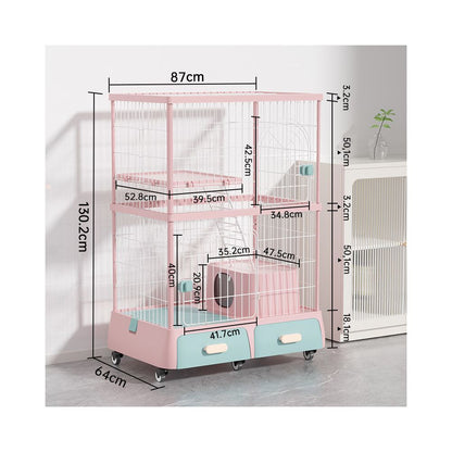 【Wink Honey】豪華一體化貓別墅｜自帶隱藏式貓砂盆，室內家用超大空間貓櫃，多功能實木質感貓屋