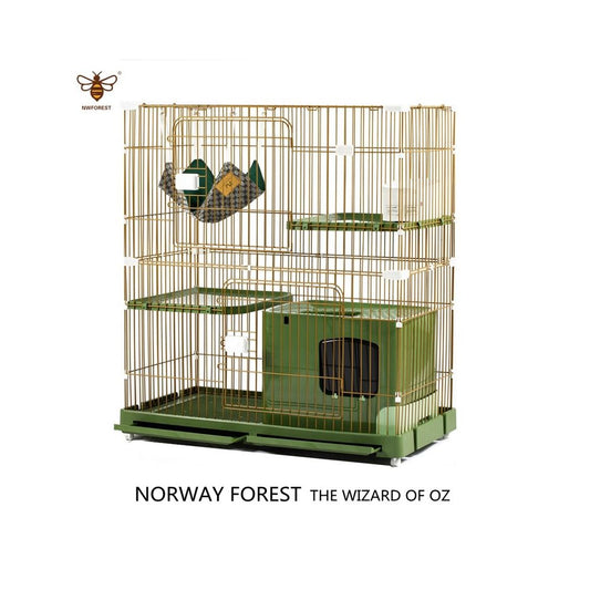 【NWFOREST】挪威森林貓專用二層別墅｜超大垂直空間加固貓籠，家用豪華大型品種貓房，現代風實木質感貓屋