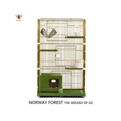 【NWFOREST】挪威森林貓專用二層別墅｜超大垂直空間加固貓籠，家用豪華大型品種貓房，現代風實木質感貓屋