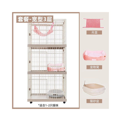 【IRIS 愛麗思】豪華雙層樹脂貓籠｜室內超大空間貓別墅，不生鏽靜音樹脂貓屋，家用多層大空間寵物別墅