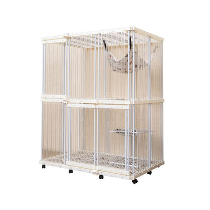 Transparent cat cage for home use indoor villa style extra large free space cat house cat nest integrated image 5