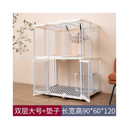 全透明豪華貓別墅｜室內超大空間一體化貓屋，360°無視角透明貓籠，現代風大型隱藏砂盆貓別墅