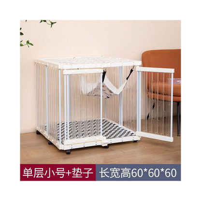 全透明豪華貓別墅｜室內超大空間一體化貓屋，360°無視角透明貓籠，現代風大型隱藏砂盆貓別墅