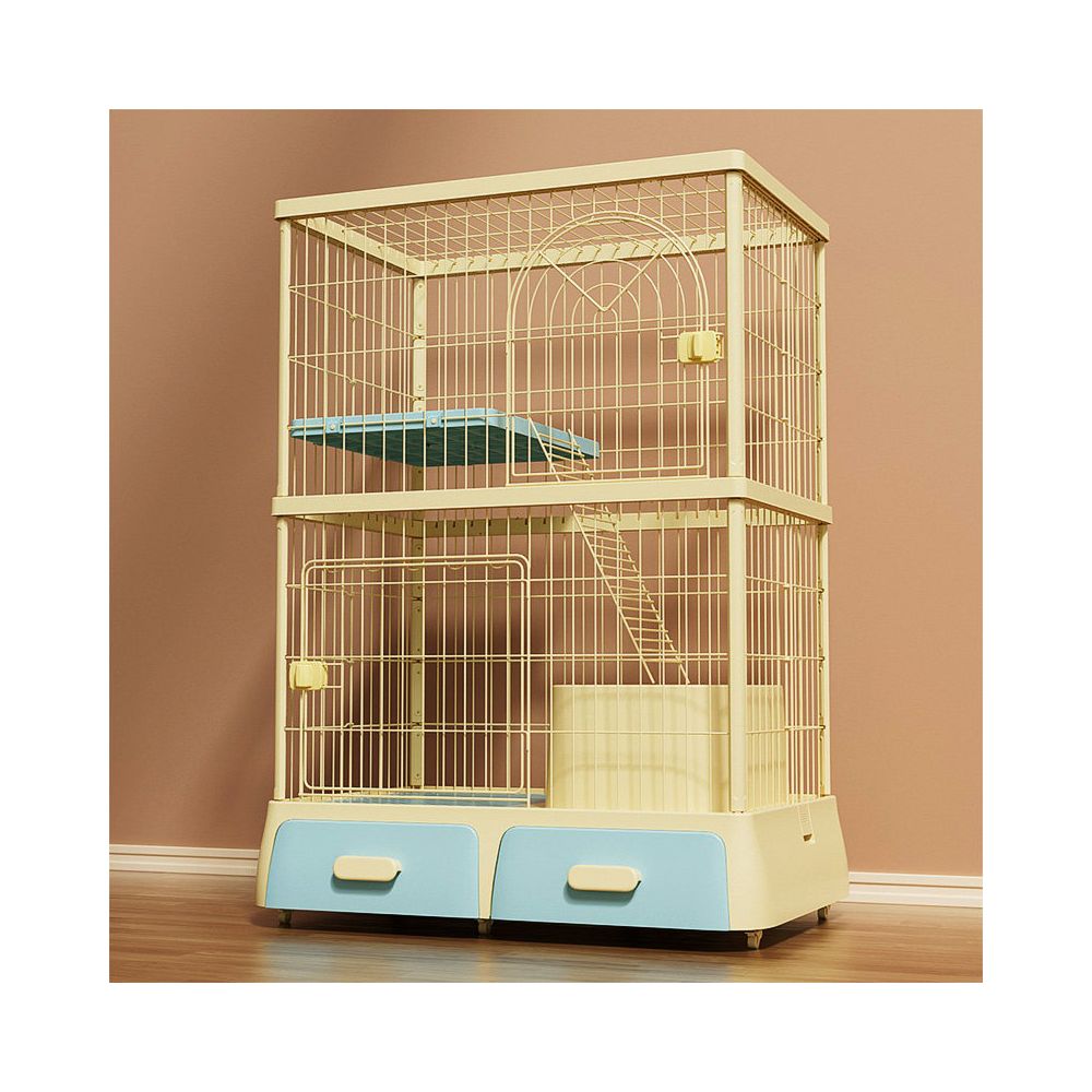 Cat cage litter box integrated cat house cat villa with toilet indoor cat home pet cat house space saving image 1