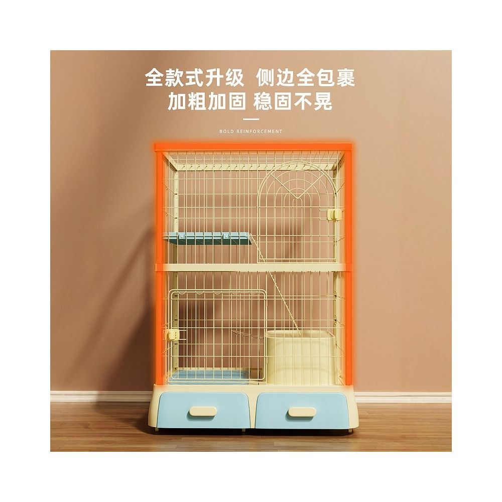 Cat cage litter box integrated cat house cat villa with toilet indoor cat home pet cat house space saving image 5