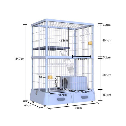 一體化貓砂盆貓別墅｜自帶隱藏式廁所，室內超大空間貓屋，多功能省空間貓櫃別墅