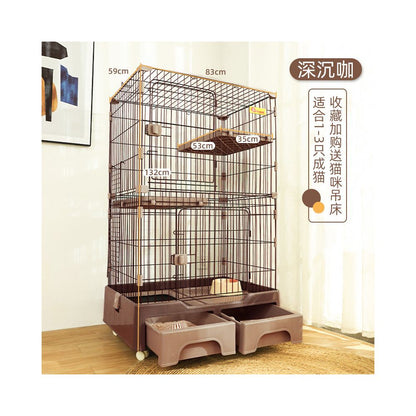 一體化貓砂盆貓別墅｜自帶隱藏式廁所，室內超大空間貓屋，多功能省空間貓櫃別墅