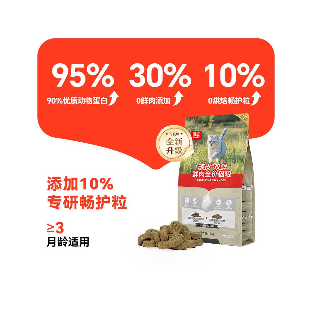【頑皮 Wanpy】凍乾雙拼貓糧｜官方旗艦店正品，幼貓/成貓全齡通用營養糧