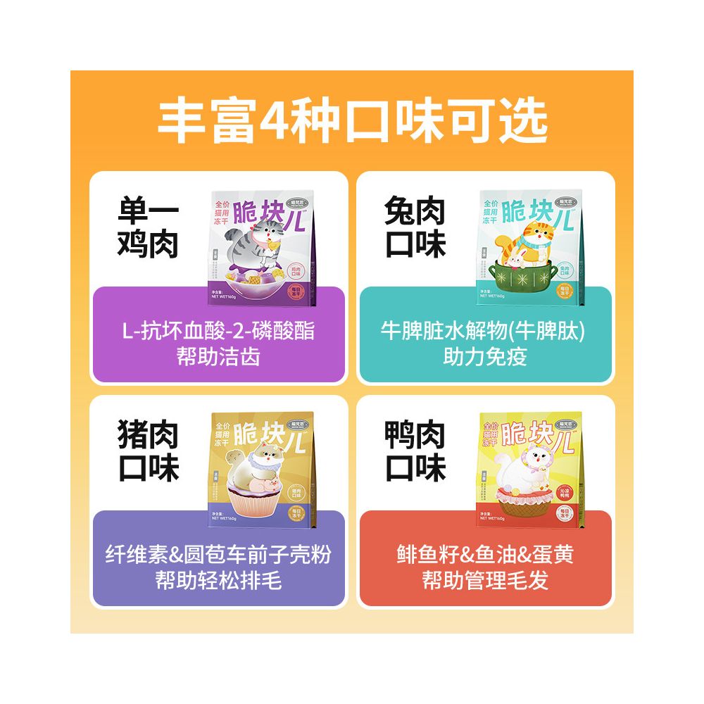 Meow Fansi Full Price Freeze Dried Cat Food HPP Process Lock Fresh 200g Whole Stage Staple Food Freeze Dried image 3