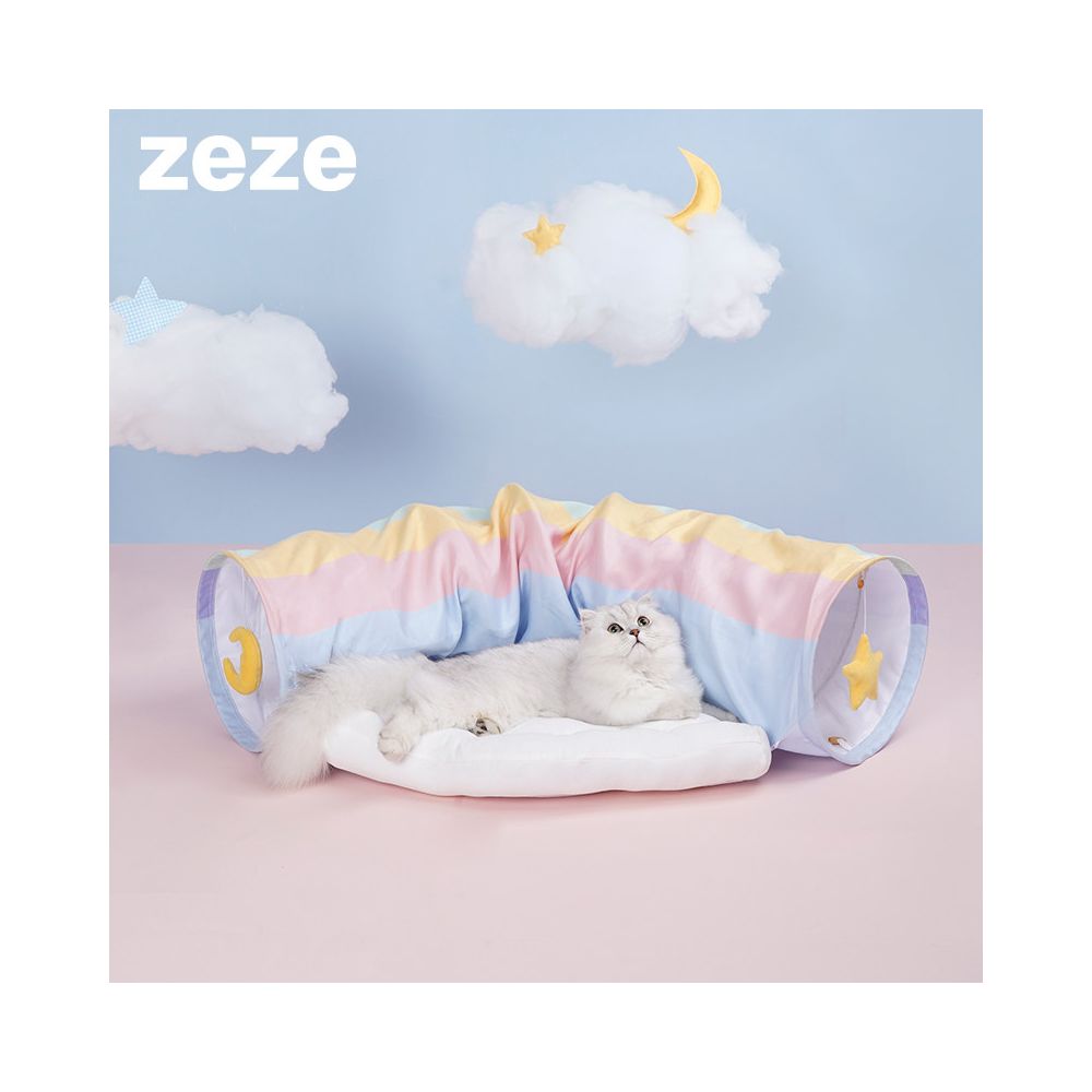 Zeze Rainbow Cat Tunnel Cat Nest Four Seasons Universal Cat Bed Cat Channel Detachable Washable Kitten Toys Pet Cat image 5