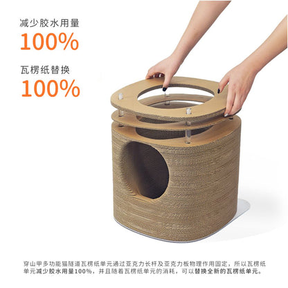 Cat scratch board Luodou pangolin multifunctional tunnel cat scratch board cat nest integrated selection corrugated image 4