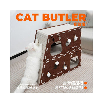 Felt cat nest cat scratching board nest little cat toy new summer two tier cat nest four season universal cat tunnel image 4