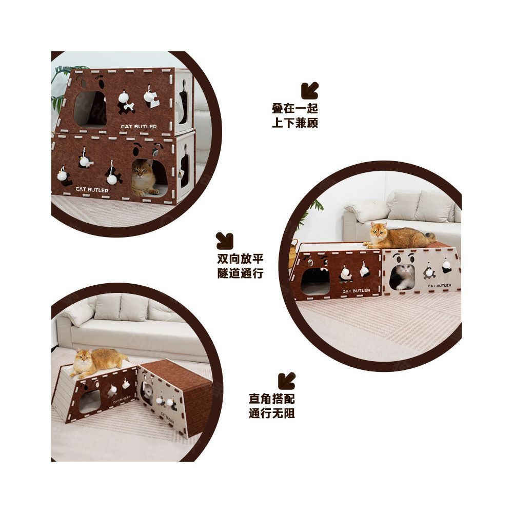 Felt cat nest cat scratching board nest little cat toy new summer two tier cat nest four season universal cat tunnel image 5