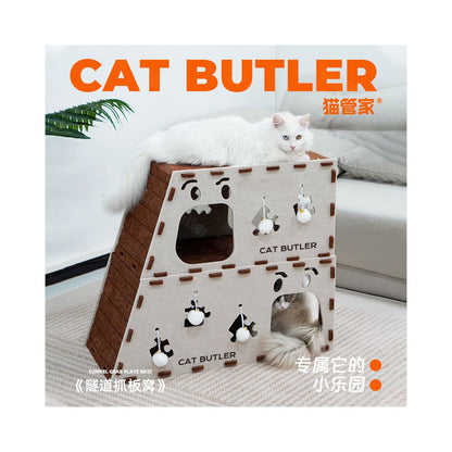 Felt cat nest cat scratching board nest little cat toy new summer two tier cat nest four season universal cat tunnel image 0