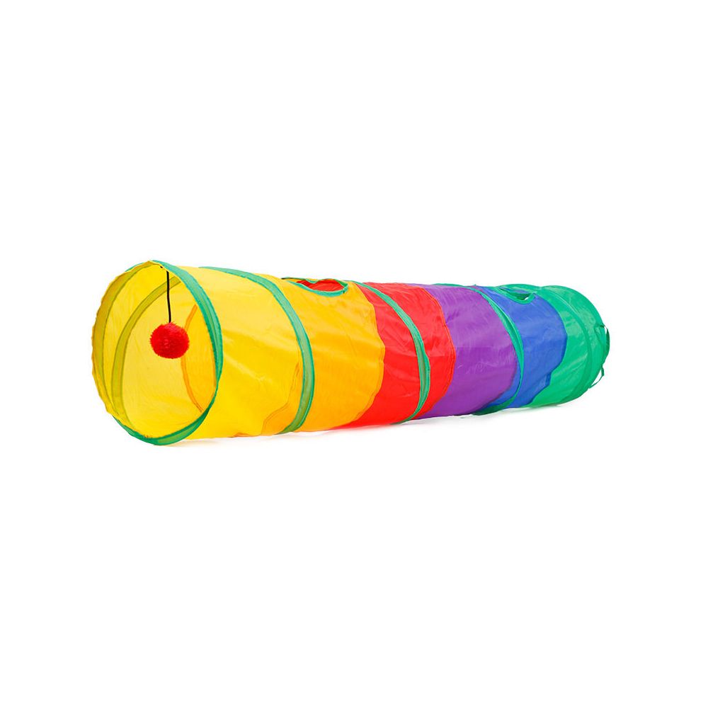 Folding Cat Channel Rolling Earthworm Environmental Puzzle Pet Toy Rainbow Cat Tunnel Cat Entertainment Toy image 3
