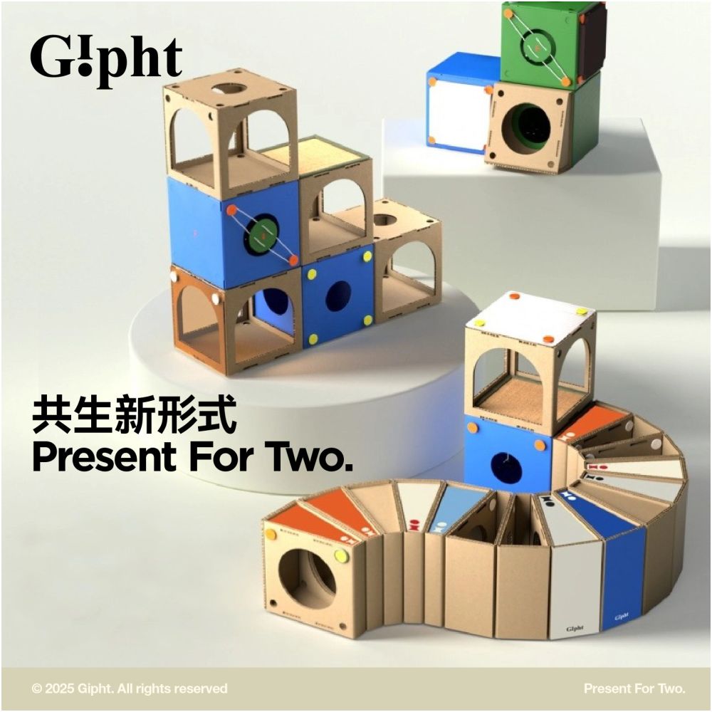 Gipht module creative cat climbing frame simple style double layer design customizable cat villa image 1