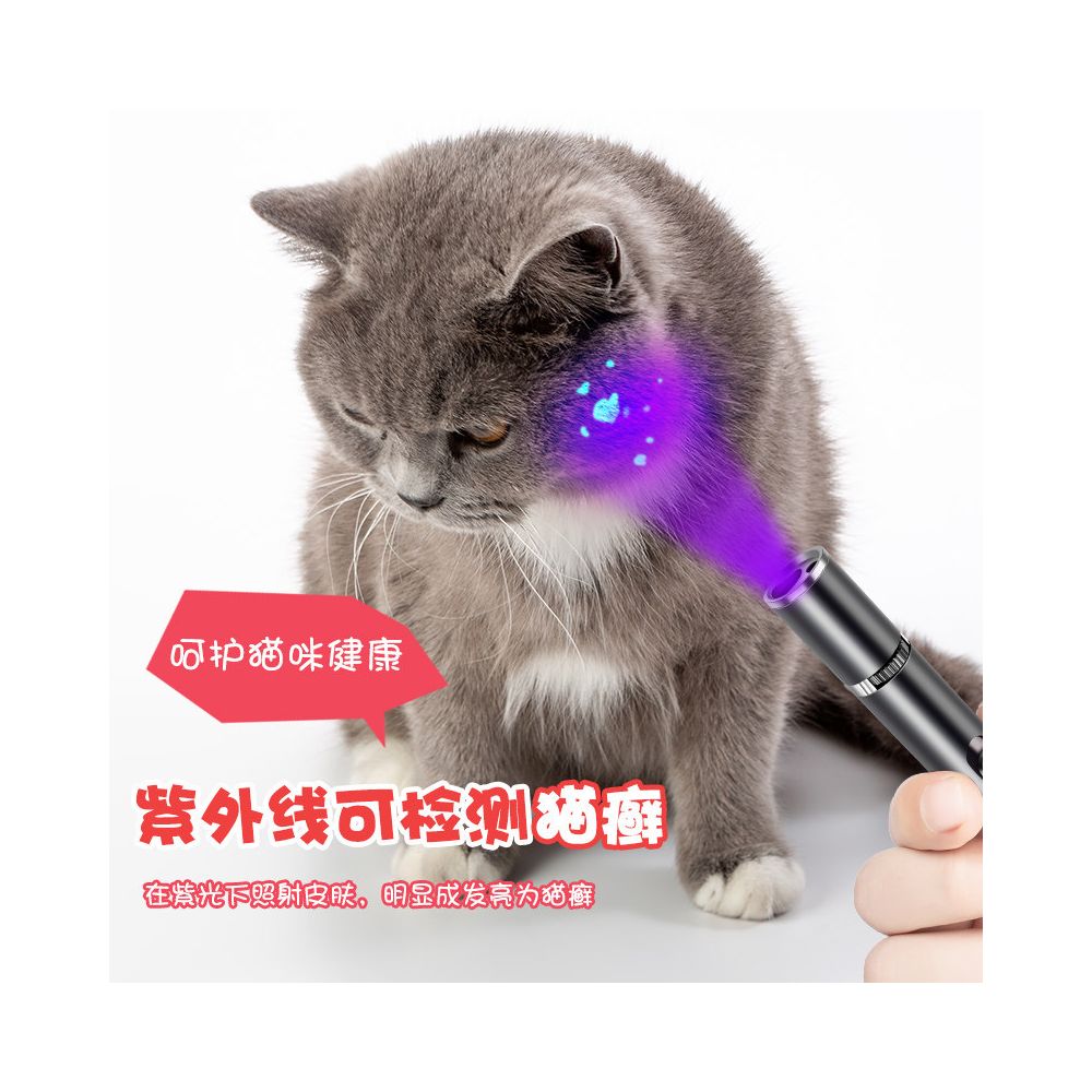 Laser pen cat teasing stick Wood s purple light cat moss detection infrared flashlight laser spotlight aurora machine far beam shooting pen indicator pen USB charging pet multifunctional cat toy image 5