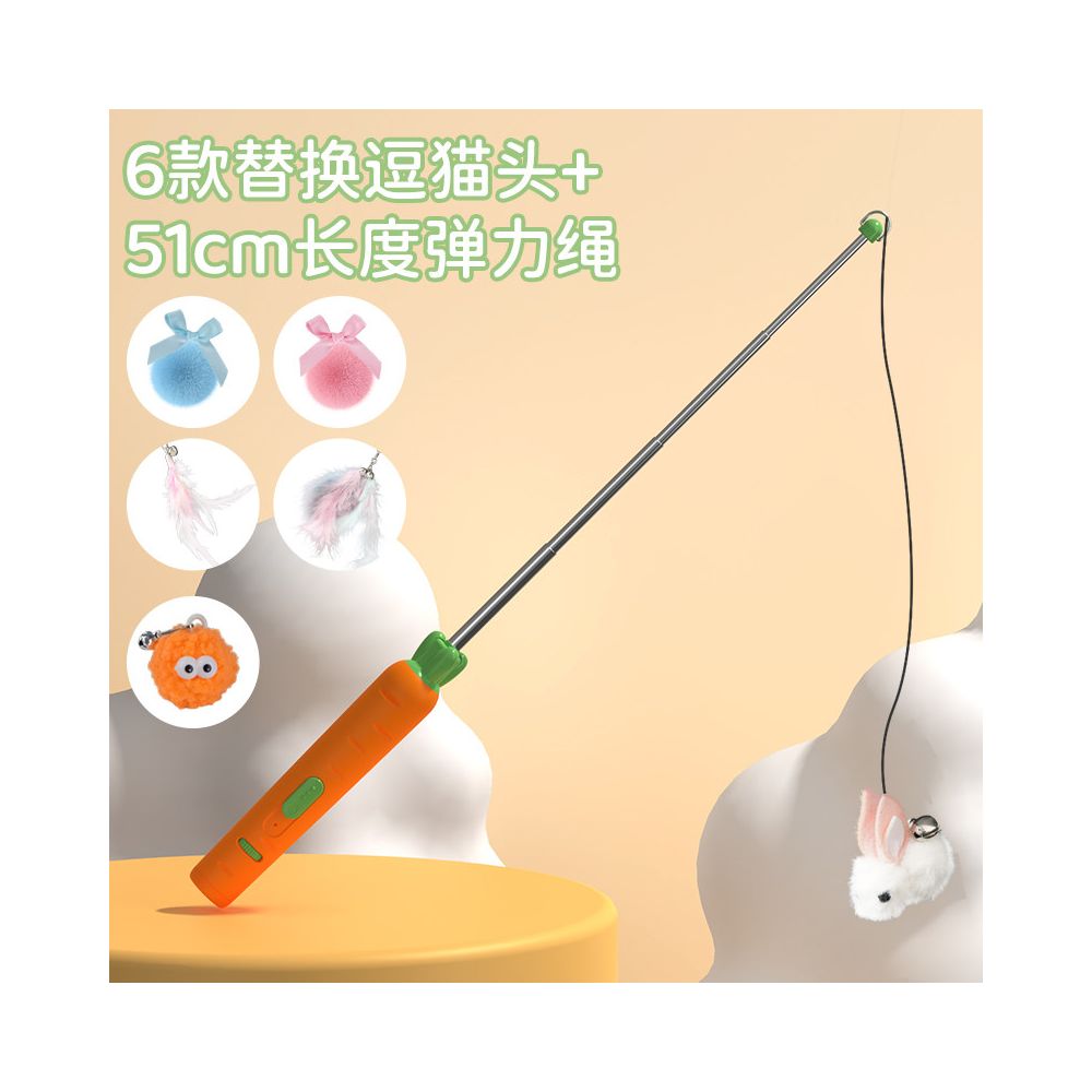 Cat teasing laser pen USB charging cat toy with good quality cat teasing stick rope laser light for cats to consume physical energy image 3