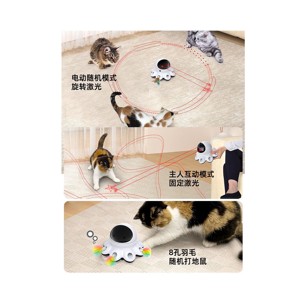 Electric cat toy magic box intelligent little cat teasing stick self entertaining and stress relieving tool automatic cat teasing rotating laser pen image 2