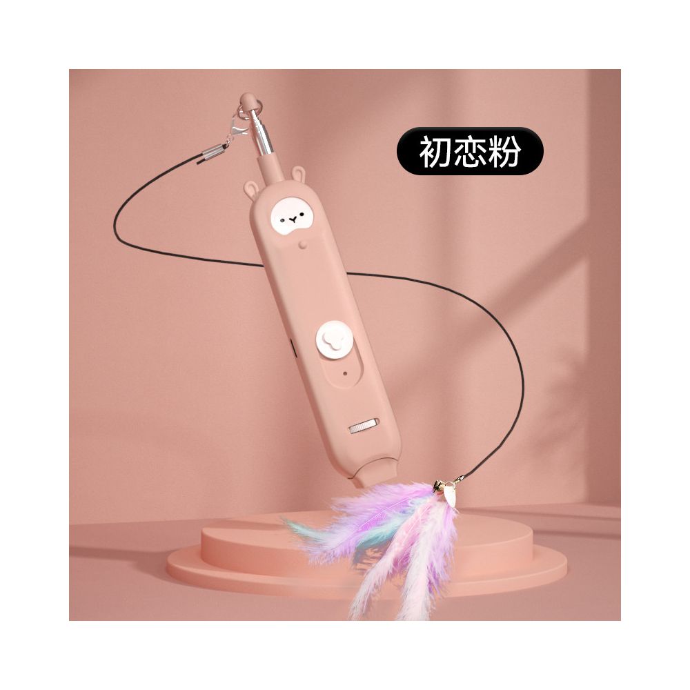 【三合一感官組合】USB 充電激光逗貓棒｜附帶羽毛與鈴鐺、紅外線自嗨神器（貓咪室內放電必備、舒壓解悶互動玩具，高品質多功能貓用品）