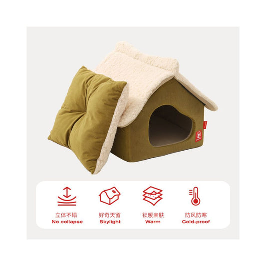 【Petstar 派斯達】北歐雪屋貓窩｜冬季加厚保暖深睡窩，全拆卸可水洗封閉式貓屋