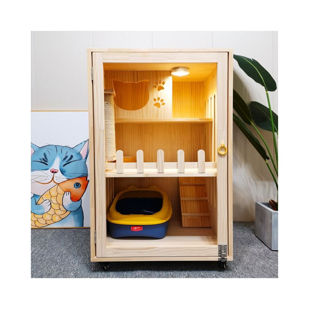 【Cat Queen 貓后】實木雙層貓別墅｜戶外防水漆多層貓屋，可客製化豪華貓籠（室內外通用貓別墅、高品質木製貓窩，多貓家庭首選空間）