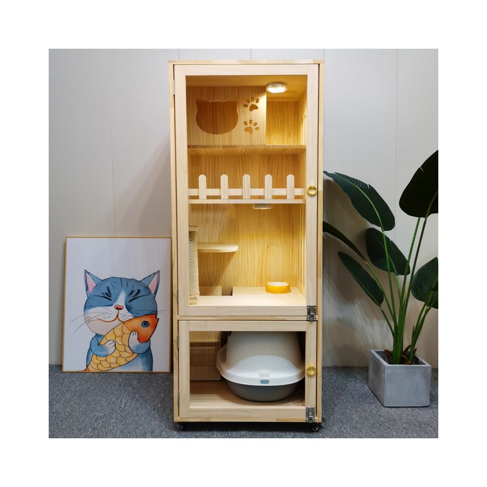 【Cat Queen 貓后】實木雙層貓別墅｜戶外防水漆多層貓屋，可客製化豪華貓籠（室內外通用貓別墅、高品質木製貓窩，多貓家庭首選空間）