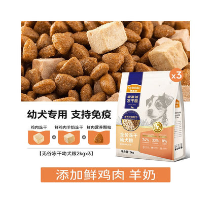 【麥富迪 Maifudi】牛肉羊奶凍乾狗糧 2kg｜全價營養配方，泰迪柯基金毛全齡通用（溫和滋補、幼犬成犬適用，去淚痕低敏狗糧，高品質凍乾雙拼糧）