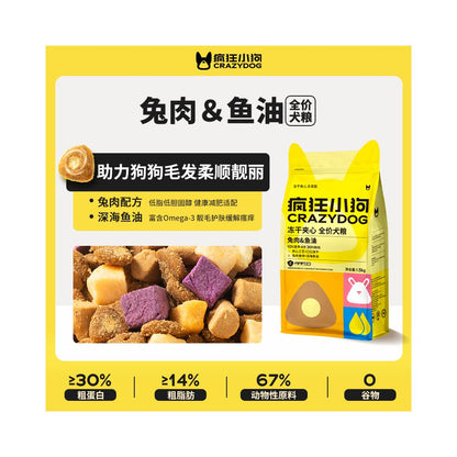 【瘋狂小狗 Crazy Puppy】夾心三明治犬糧｜鴨肉梨配方全齡通用糧（去火低敏、幼犬/成犬/奶糕專用，小龍蝦夾心顆粒，高品質全階段狗糧）