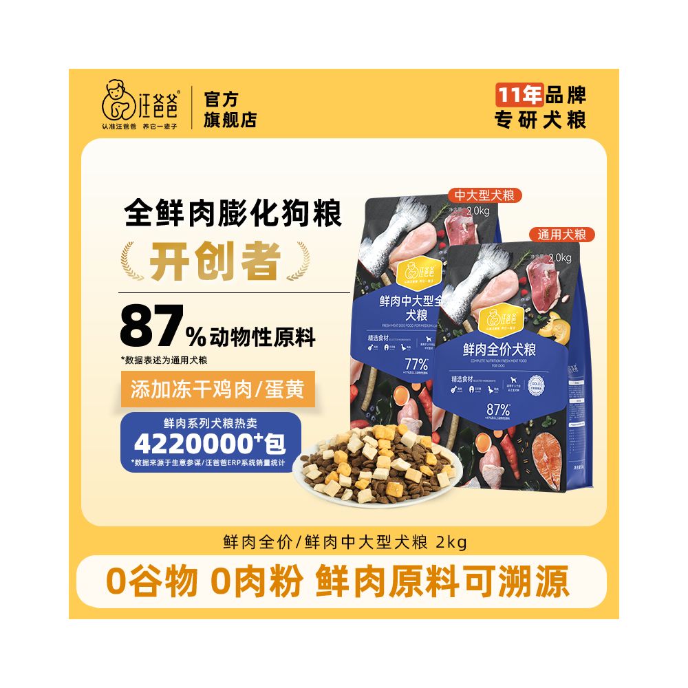 Papa Wang s Fresh Meat Grain Free Dog Food Teddy corgi Beagle Puppy Adult Dog Frozen Dry Food Flagship Store Official Genuine image 1