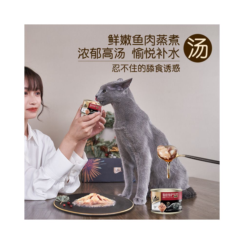 Sheba Xibao Cat Canned Imported Cat Snack Gold Can 12 cans Cat Strips Wet Food Cat Hydration Thick Soup High Meat Can image 5