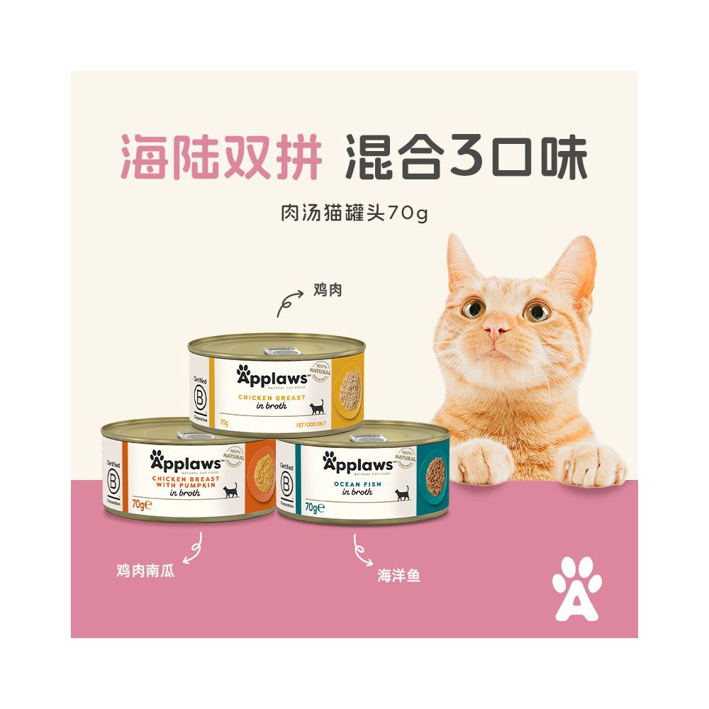 愛普士Applaws 天然鮮肉貓罐頭｜100% 純雞胸肉配方