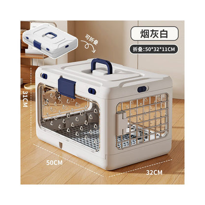 【2026 全新升級】寵物摺疊航空箱｜10秒收納不佔空間，犬貓通用外出提籠，專業車載寵物包/運輸籠，居家變身舒適寵物窩，輕量化防壓貓狗籠 - 吉安宠物用品