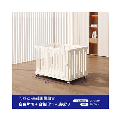 【2026 全景系列】全透明室內寵物圍欄別墅｜中小型犬專用移動式隱形狗籠 - 吉安寵物用品